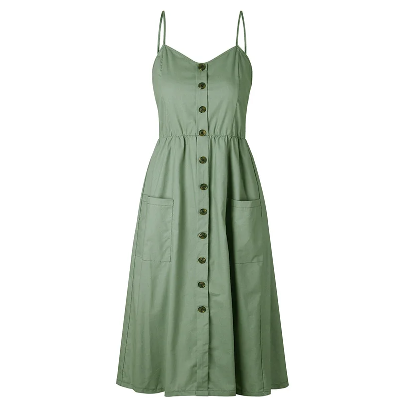 ShejoinSheenjoy Striped Button Women Summer Dress Spaghetti Strap Backless Sexy Midi Dress Women Pockets Boho Beach Sundress Q249-13 (5)