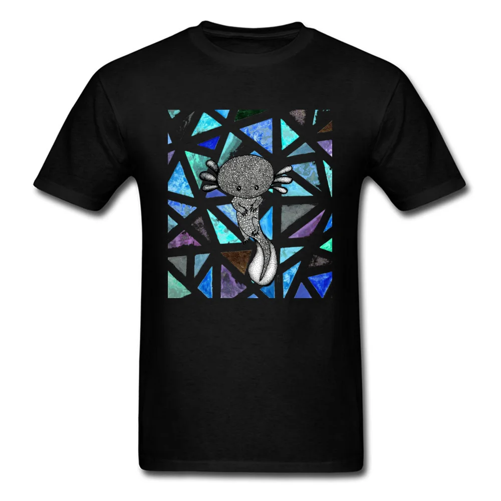 Tops Shirt Sweet Axolotl Summer Retro Printed Short Sleeve Cotton Fabric Round Collar Men's Top T-shirts Printed Tee-Shirt Sweet Axolotl black