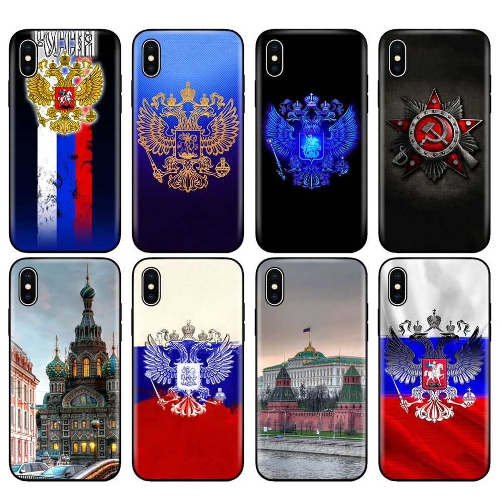 Черный чехол из ТПУ для iphone 5 5s SE 2020 6 6s 7 8 plus x 10 силиконовый XR XS 11 pro Max с российским