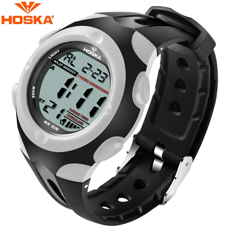 HOSKA Black White Electronic Watch For Children High Quality Student