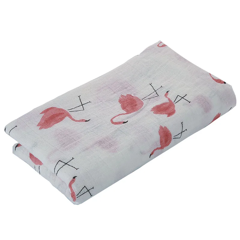 [Simfamily] хлопок Фламинго Роза фрукты печати муслин детское постельное белье одеяло для младенца пеленать хлопок купальное полотенце для новорожденных - Цвет: NO25