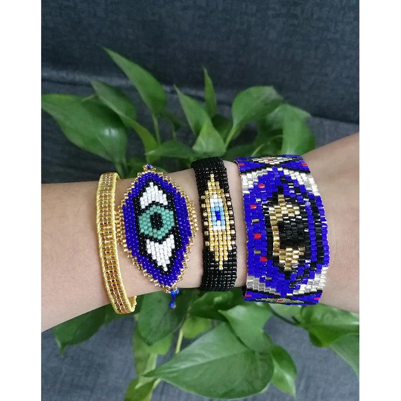 SHINUSBOHO счастливое ювелирное изделие для мужчин голубые турецкие глаза pulseras Miyuki DB