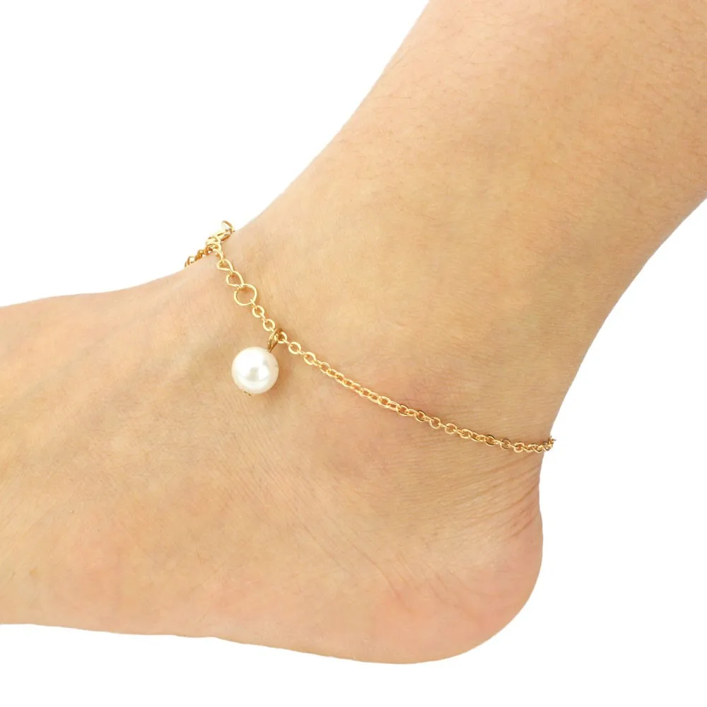 

Foot Jewelry Leg New Anklets On Foot Ankle Heart Female Anklets Barefoot Crochet Sandals Bracelets For Women Leg Chain -Ff