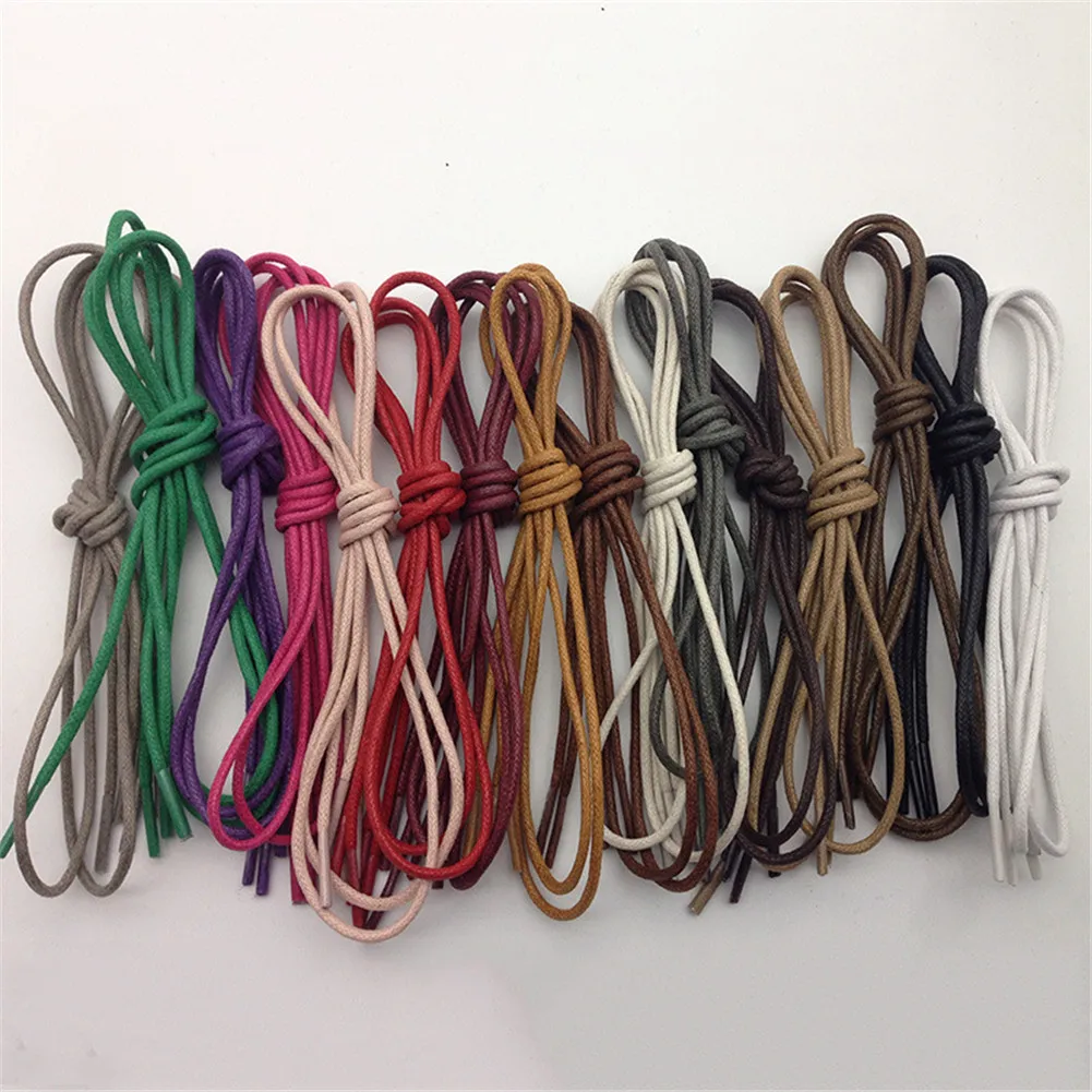 

1Pair Waxed Round Shoe laces Colored Waterproof ShoeLaces Shoe Strings Men Martin Boots Shoelaces 80/90/100/120CM