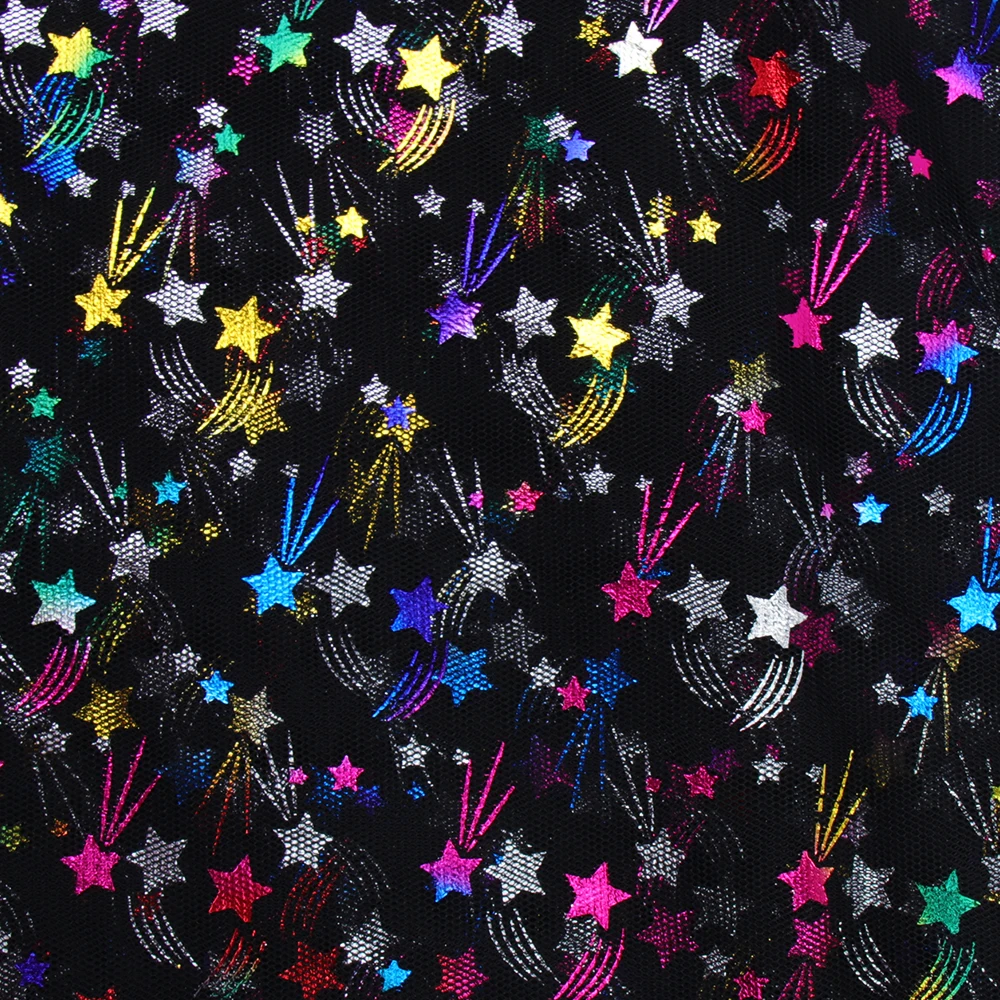 IBOWS 90*150 см красочные звезды сетка ткань марля Тюль Радуга ткани для DIY детское платье ткань шитье ремесло поставки фон