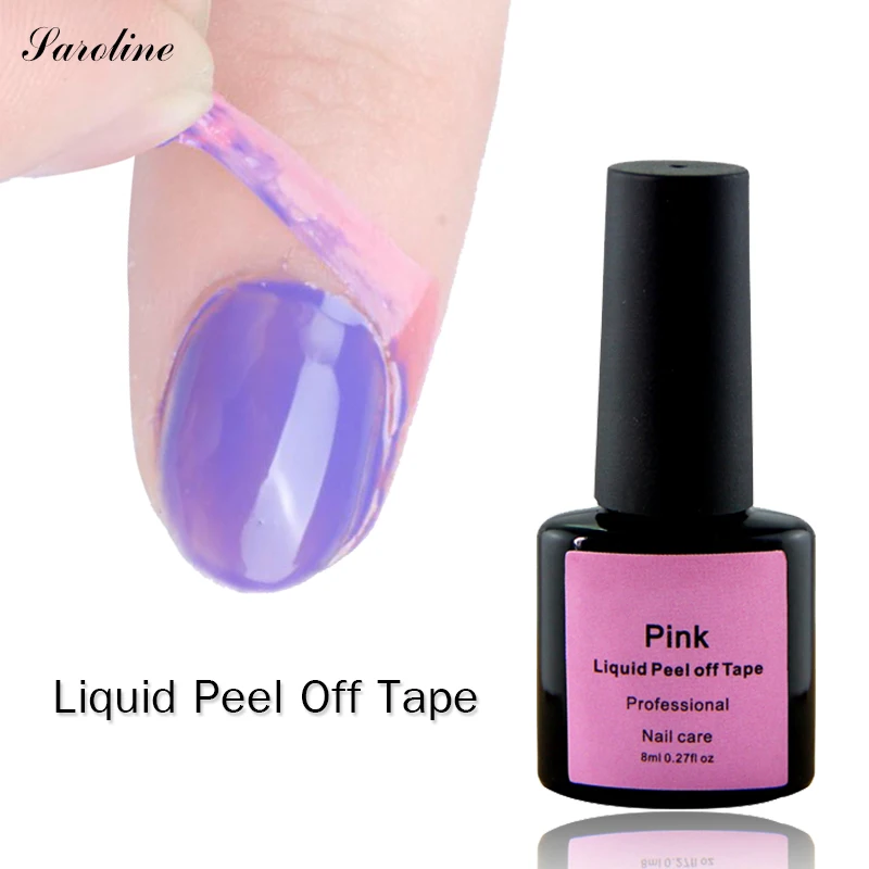 

Saroline Art Gel Finger Skin Protected Glue Art Polish Easy Clean DIY Manicure Pink White Peel Off Liquid Tape Cream Nail 8ML