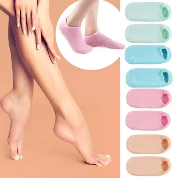 

1Pair Foot Skin Care Moisturizing Socks Plant Gel Silicone Heel Socks Cracked Dry Foot Skin Care Protectors Sock