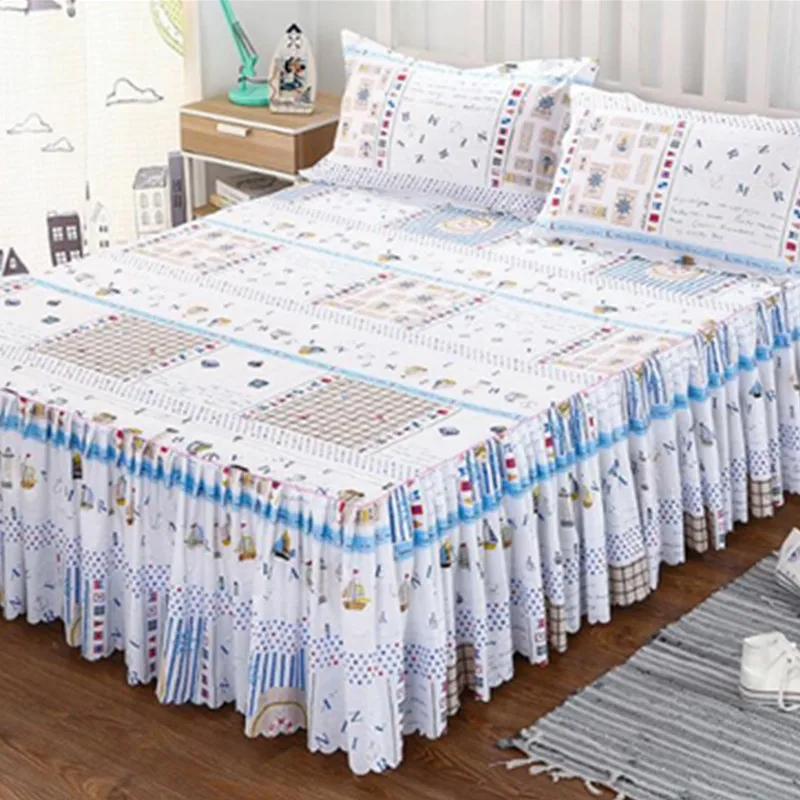 

AsyPets Floral Fitted Sheet Cover Graceful Bedspread Laced Fitted Sheet Bed Cover Skirt Wedding Housewarming Gift