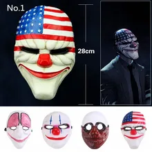 Вечерние Маски,, ПВХ страшная маска клоуна Payday, маска для Хэллоуина, тушь для вечеринок, карнавал