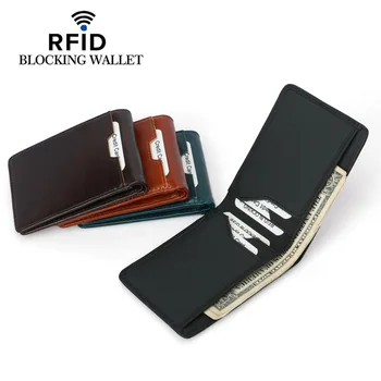 

Genuine Leather Wallet Men Brand Fashion Short Purses Coin Purse ID Credit Card Holder Slim Bifold Wallet Men