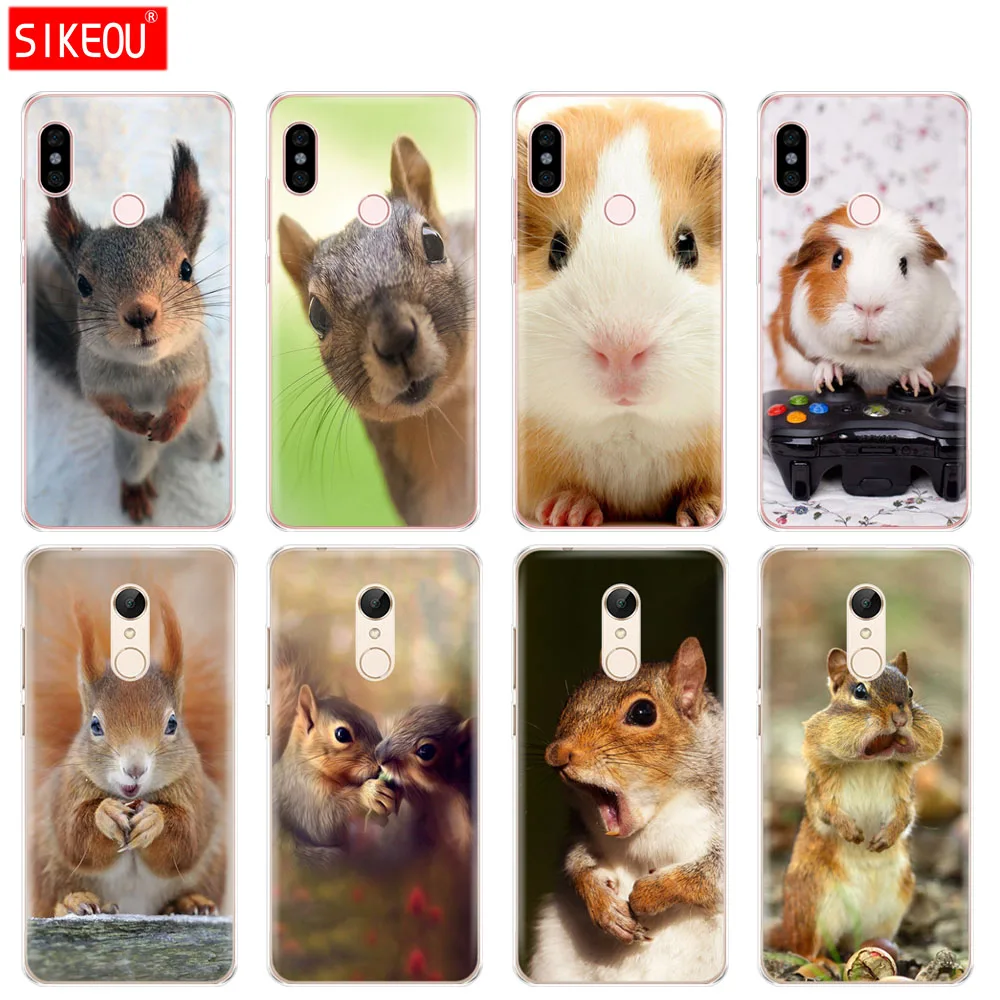 

Silicone Cover phone Case for Xiaomi redmi 5 4 1 1s 2 3 3s pro PLUS redmi note 4 4X 4A 5A squirrel Guinea Pig Mouse greedy