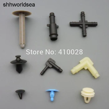 

shhworldsea 100pcs auto fasteners door trim retainer elbow headlight grille clip cross connector push type retainer for nissan