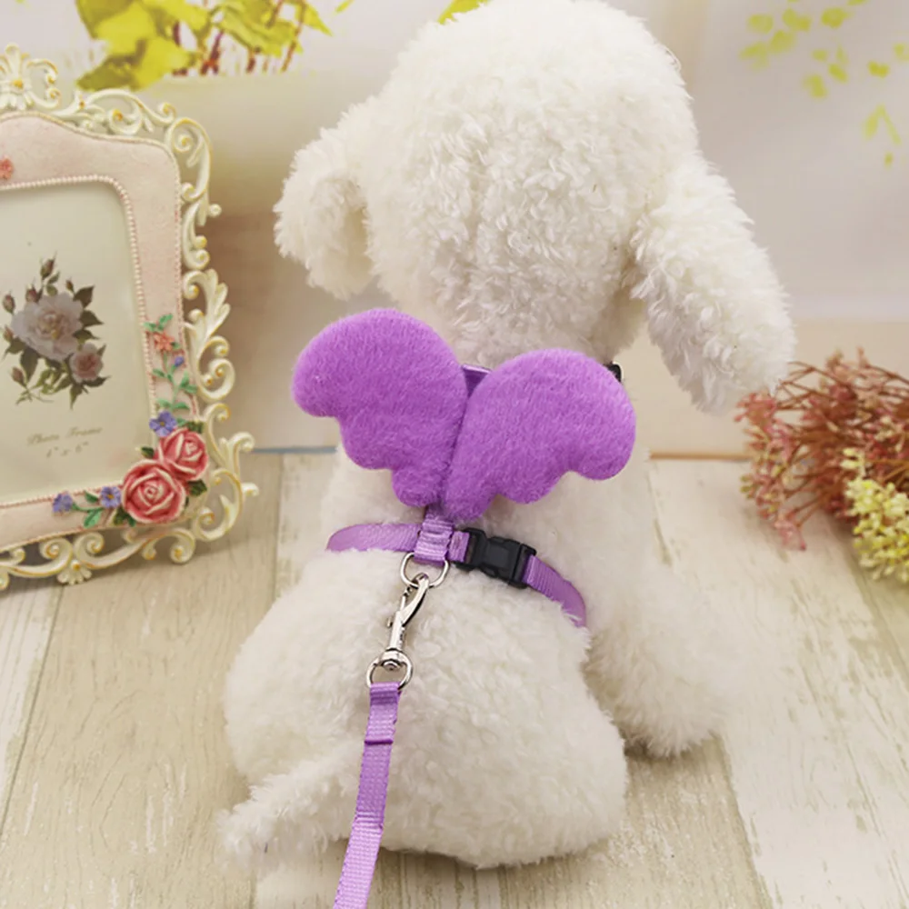 Violet Purple Adjustable Pet Dog Harness Traction Rope Puppy Kitten Chest Straps Retractable