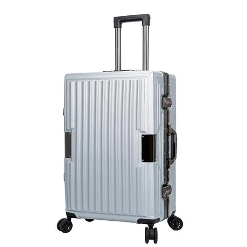 CHENGZHI2" 24" дюйма алюминиевая рама ABS прокатки камера Дорожный чемодан тележка для ручного багажа с колесами - Color: silver