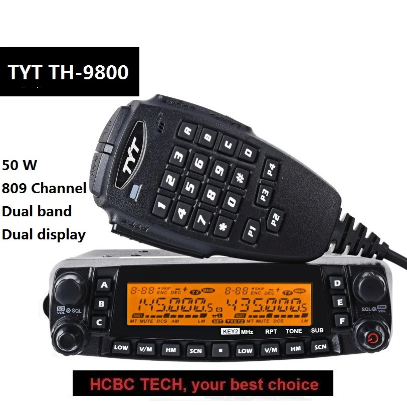 50 км большой диапазон 9800 а TYT TH Plus Quad Band Вт Автомобильная Мобильная морская