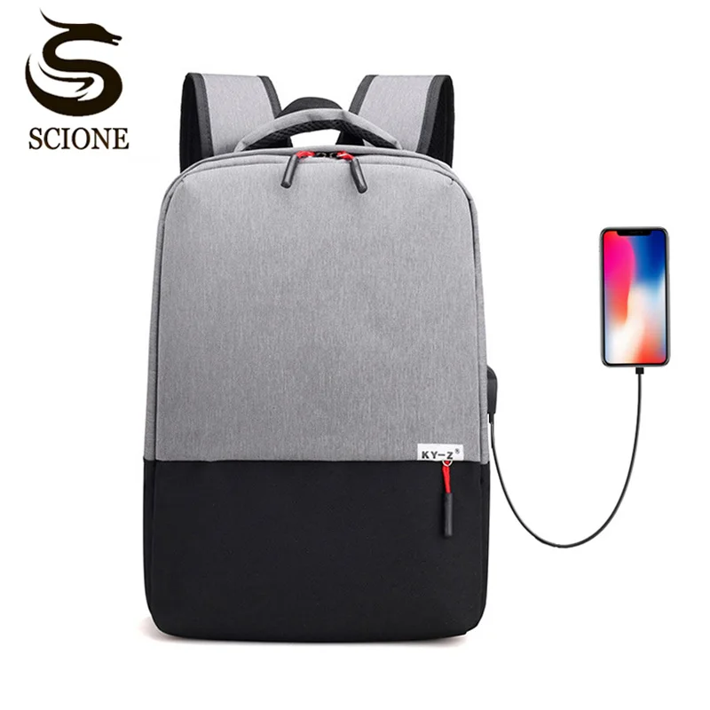Neue Mode USB Lade Hohe kapazität laptop rucksack für frauen Männer schule rucksack Männlichen Reise Umhängetasche Mochila Billig