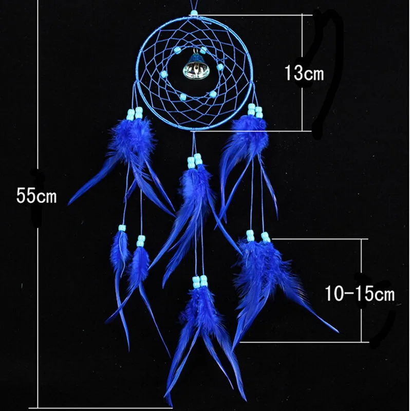 Колокольчики РУЧНОЙ РАБОТЫ ИНДИЙСКИЙ Ловец снов сеть с перьями стены висящий мечтатель ремесло подарок украшение дома