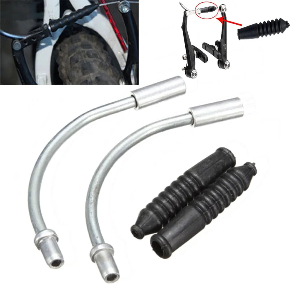 4pcs//set Bicycle Bike Front Rear V Brake Noodles Cable Guide Rubber Boots Brakes