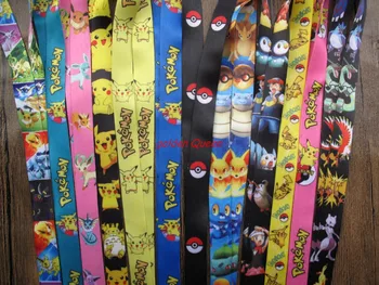 

Wholesale 100Pcs Popular Anime Pokmon Pika chu Cartoon Neck Straps Lanyards Mobile Phone,ID Card,Key Condole belt Mixed go 06