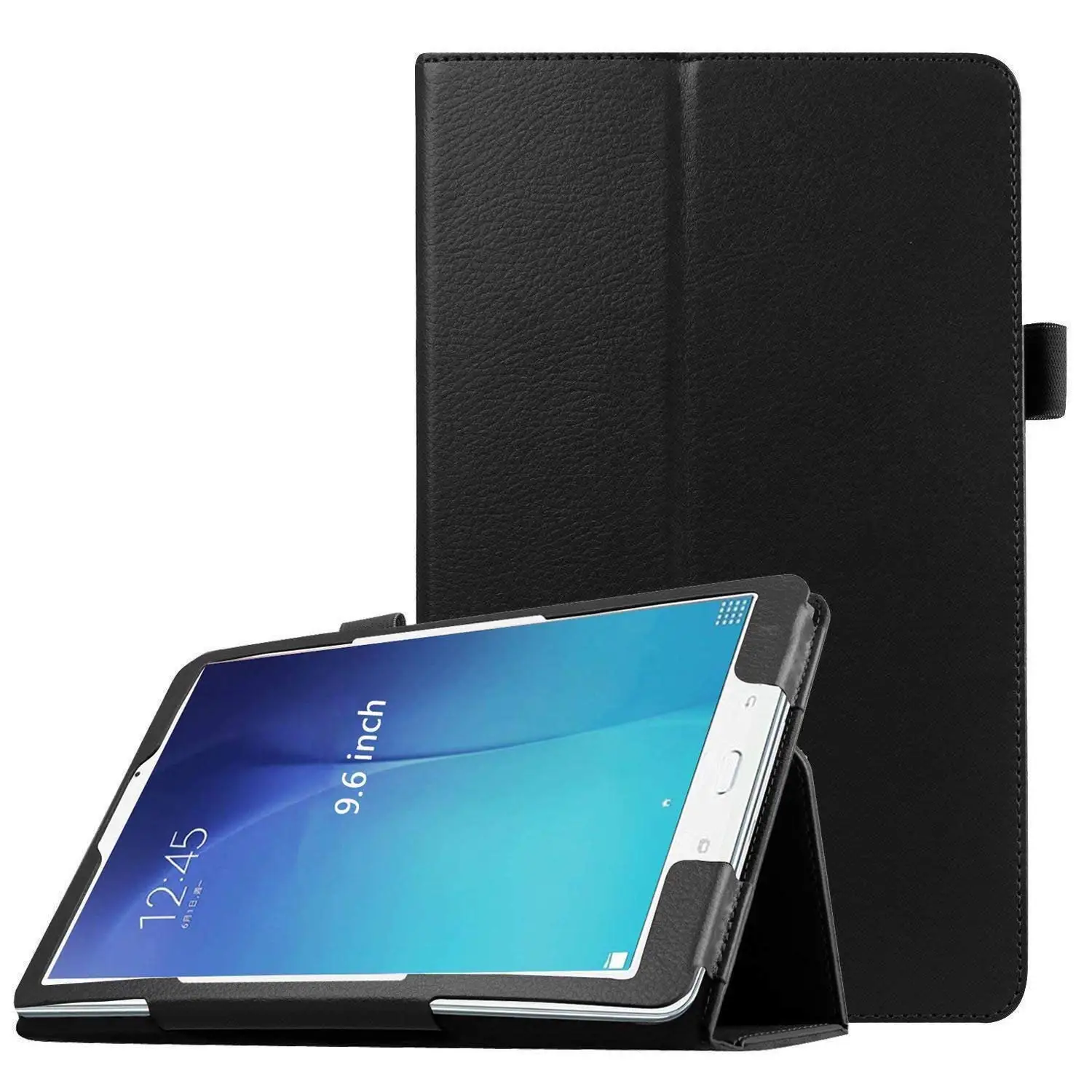 Чехол TabE 9,6 SM-T561 T560 T567 для samsung Galaxy Tab E 9," T560 Smart из искусственной кожи Folio Stand складной Стенд стилус держатель - Цвет: T560 T561 Black