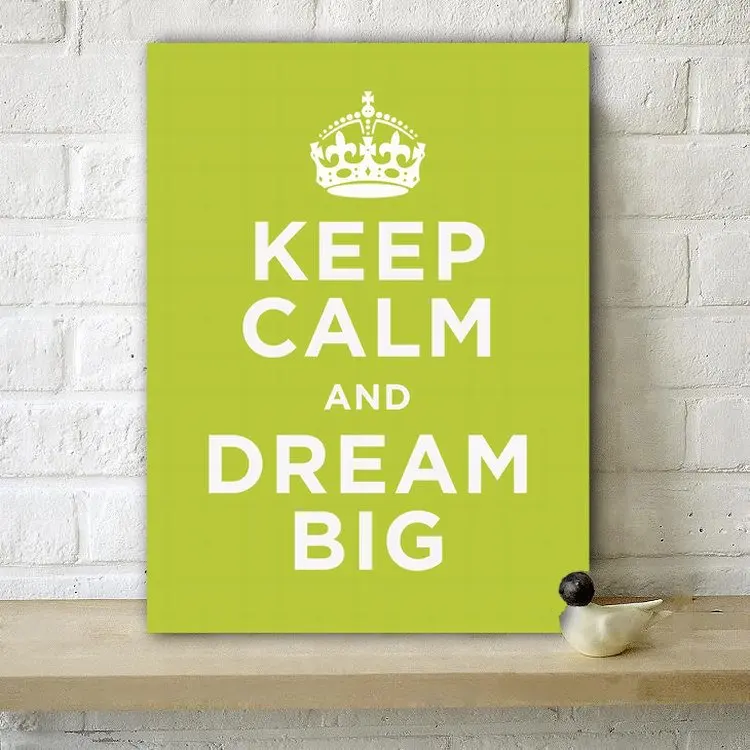 A1/A2/A3 Digital Canvas Prints Keep Calm And Dream Big word art prints