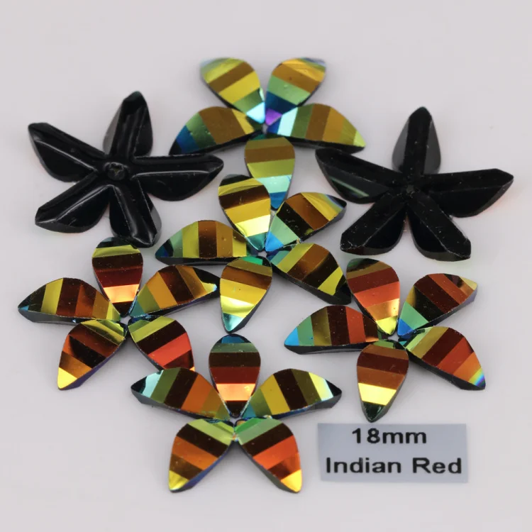 50 шт./лот, 18 мм черное металлическое покрытие с плоской задней стороной цветок баухинии смолы пришить камни - Цвет: Indian Red