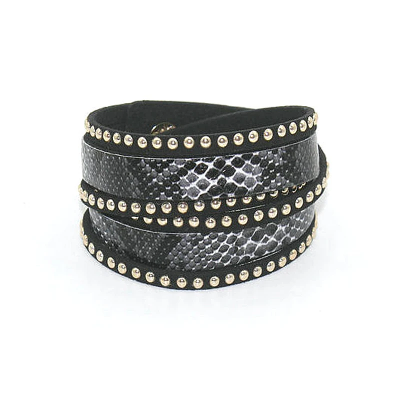 1 шт./лот SnakeBangle Европейский популярный стиль кожаный браслет из змеиной кожи