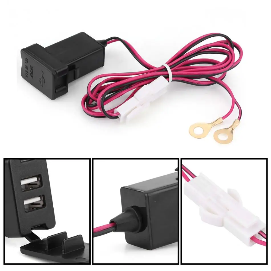Автомобильное зарядное устройство с двумя USB портами 5 В 3 1 А|usb socket mount|dual usb 5vtoyota |