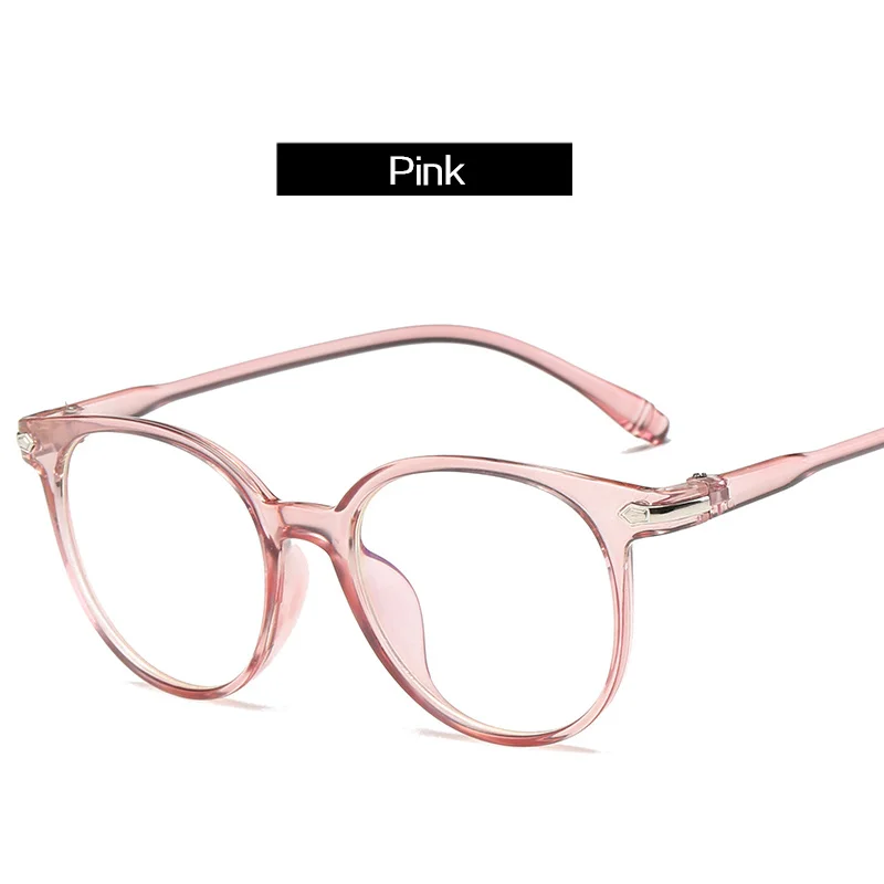 Oulylan, женские очки, оправа, Модные Винтажные поддельные очки, мужские оправы для очков, прозрачные линзы, Ретро стиль, круглые оптические очки - Цвет оправы: pink