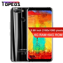 LEAGOO S8 Pro 5.99 ”Plein Écran Android 7.0 MTK6757 Octa Core Smartphone 6 GB RAM 64 GB Double Caméras Arrière D’empreintes Digitales 4G téléphones