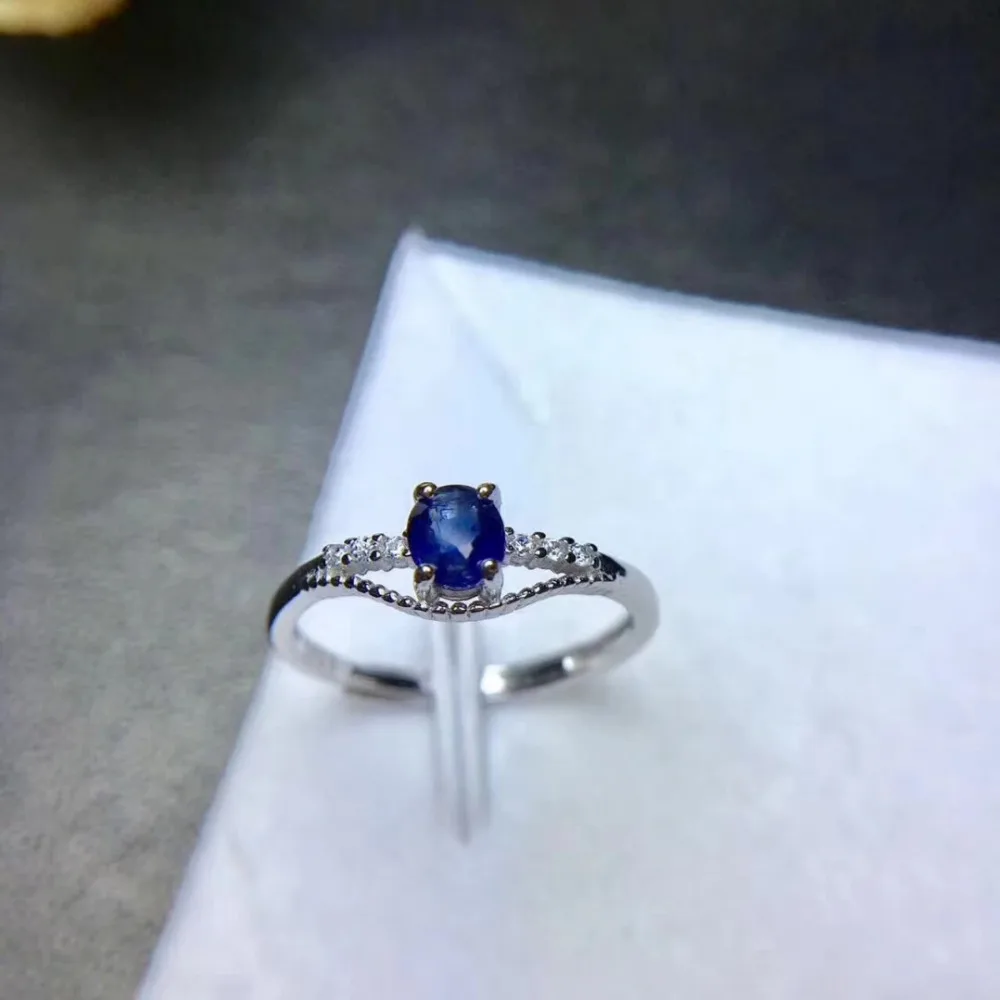 

Natural blue sapphire gem Elegant circle Twist Ring S925 Silver Natural Gemstone Ring Women's party gift fine Rings Jewelry