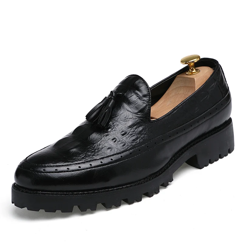 men fashion shoes leather luxury brand italian formal tassel dress footwear designer snake skin platform oxford shoes for men (14)