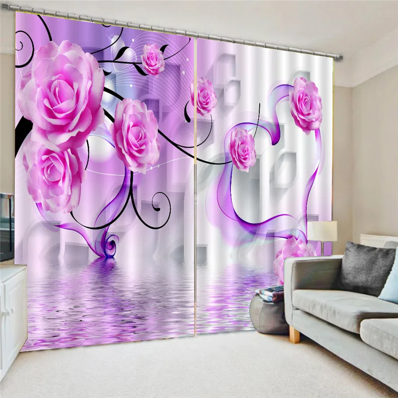 

3d Curtains Modern Luxury Flower Blackout Window Curtains For Kids Bedding Room Living room Hotel Drapes Cortinas Oct24