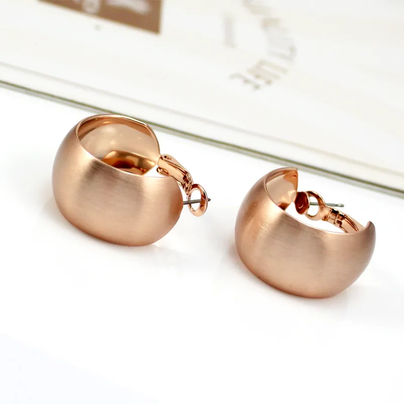 MOONROCY Прямая модные ювелирные изделия розовое золото цвет серебрянный простой Винтажные серьги слуховой аппарат для женщин девушек Подарок