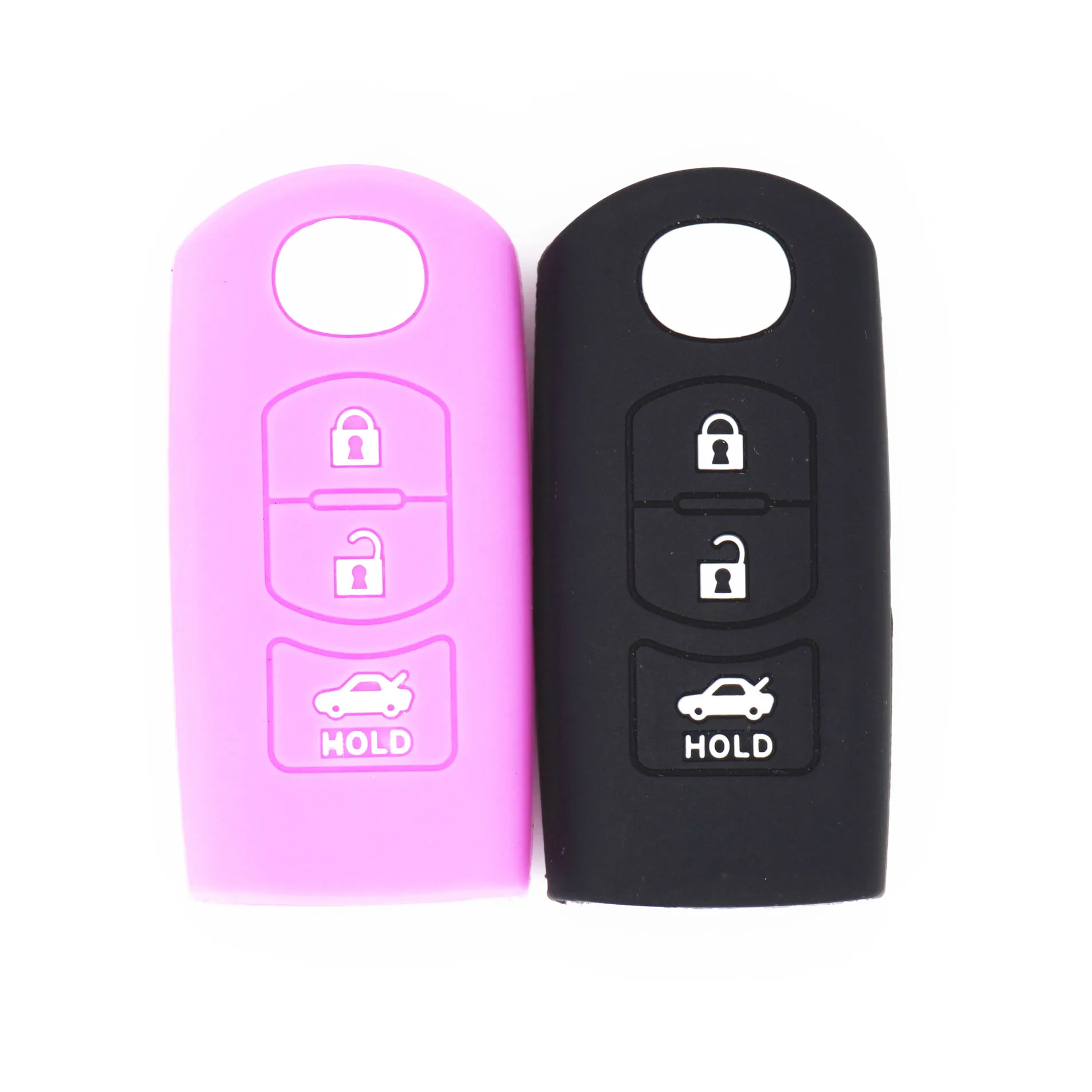 

WFMJ Silicone 3 Buttons Keyless Smart Remote Car Key Chain Cover Case Bag for Mazda 2 3 5 6 Axela CX-5 CX-7