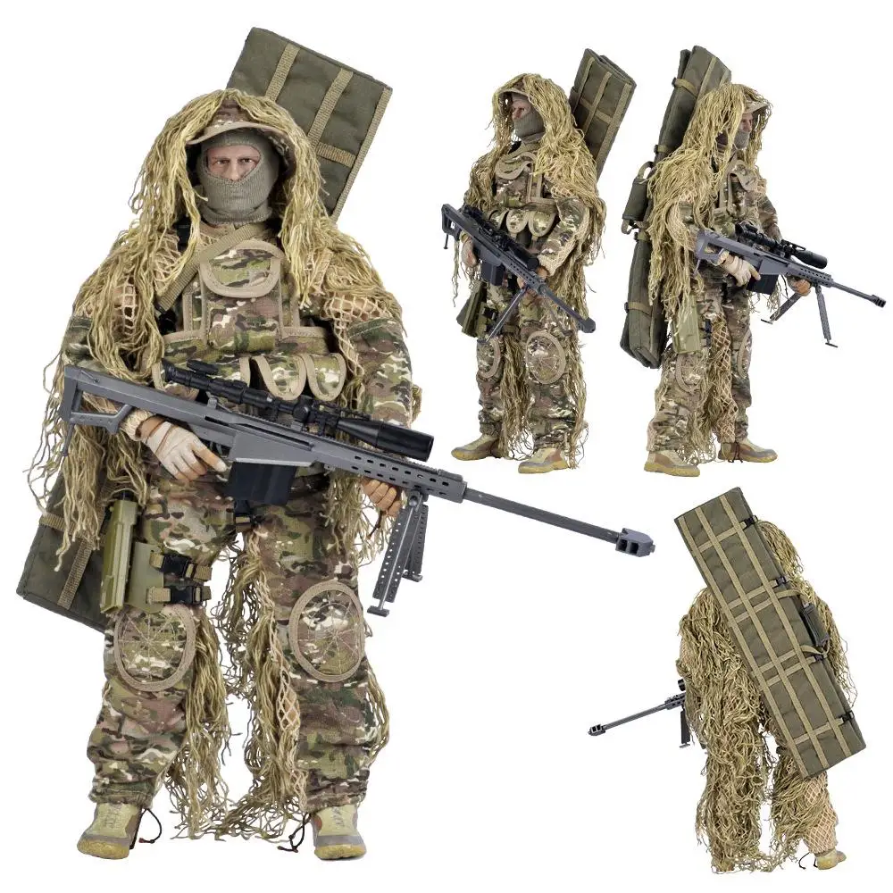  1/6 12-inch Plastic Simulation Doll Plastic collection level multi-accessory sniper with Barrett mi