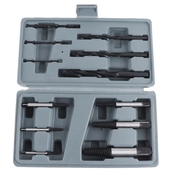 

6Pcs Damaged Broken Screw Extractor Remover Bolt Stud Easy Remove Out Drill Removal Tool + 6Pcs Twist Drill Spiral Drill Bit S