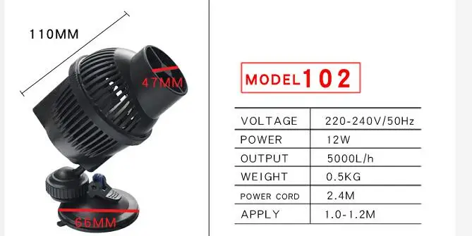 JVC насос для аквариума, насос для аквариума, волновой насос для рыбы, масляный насос, статическое оборудование для аквариума 220 В, 6 Вт/12 Вт/24 Вт/48 Вт - Цвет: JVP 102