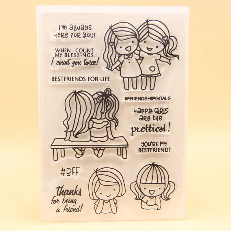 

KSCRAFT Best Friend Transparent Clear Silicone Stamps for DIY Scrapbooking/Card Making/Kids Crafts Fun Decoration Supplies 492