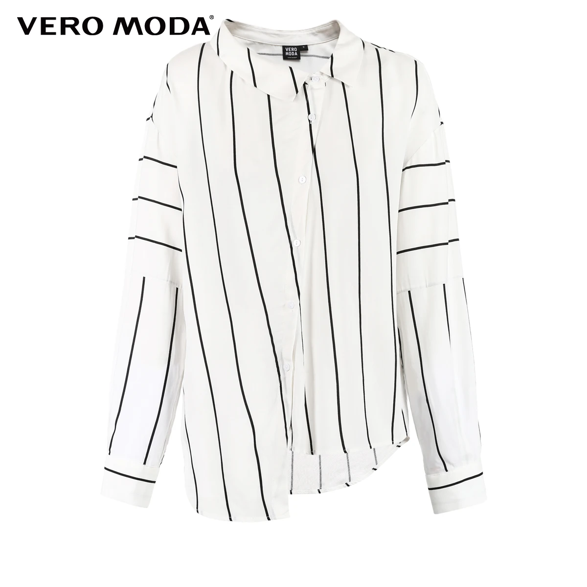  Vero Moda Women's Irregular Hemline Stripe Casual Shirt Blouse  318305506