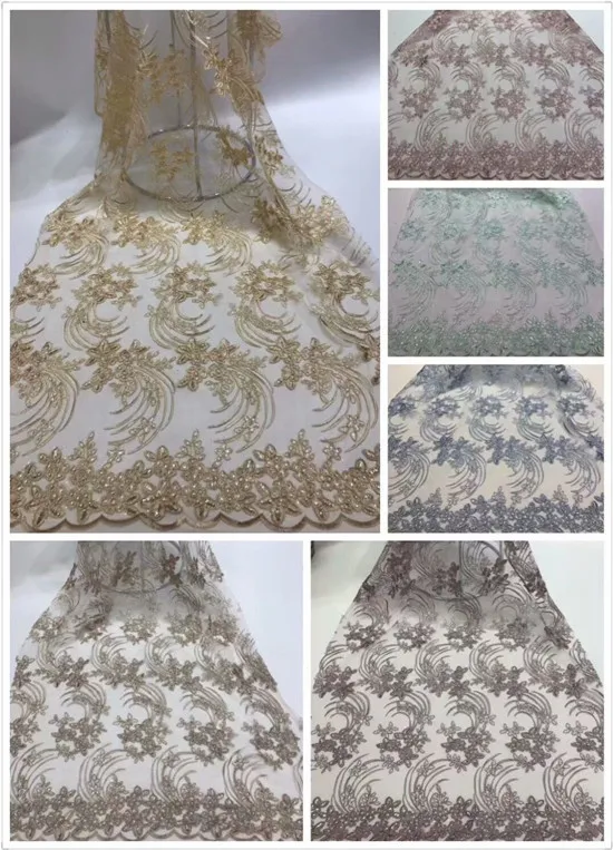 Latest African Lace Fabric Embroidered 3d Flower Nigerian Fabrics High Quality Lovely French For Dress | Дом и сад