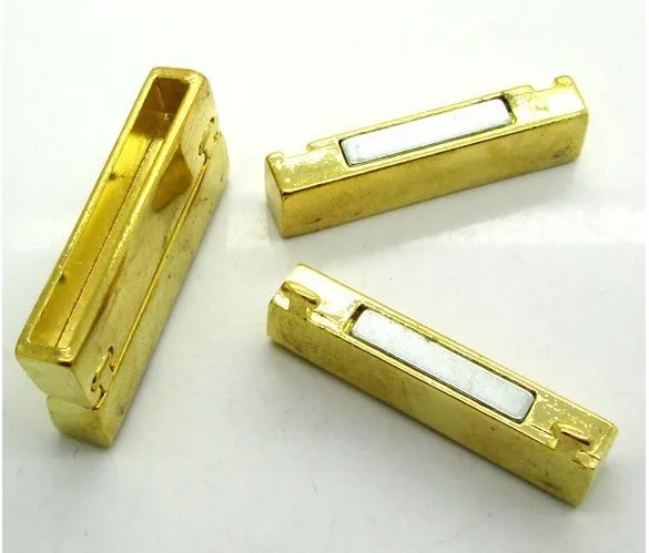 

Free Shipping 20 pcs Golden Plated Square Magnetic Clasps 38x19mm