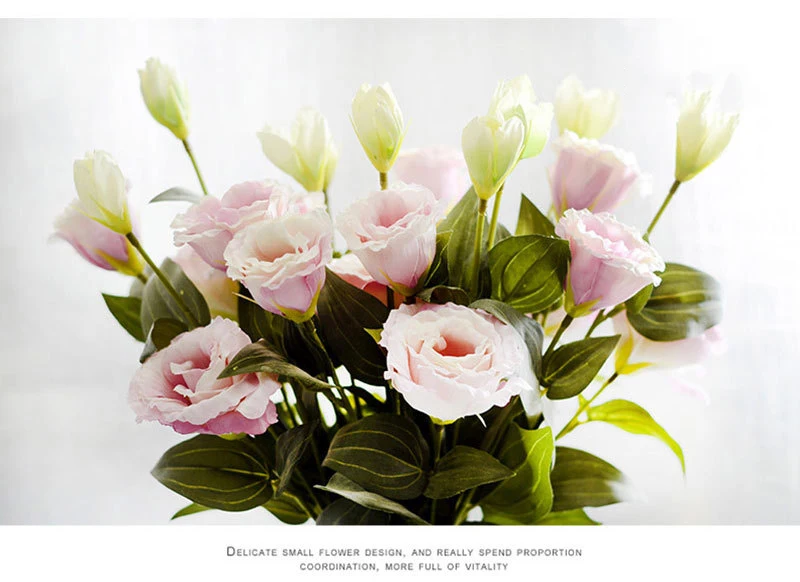 Шелковые европейские Искусственные цветы 3 головы поддельные Eustoma Gradiflorus Lisianthus Рождество Свадьба Праздник декор дома 5 цветов