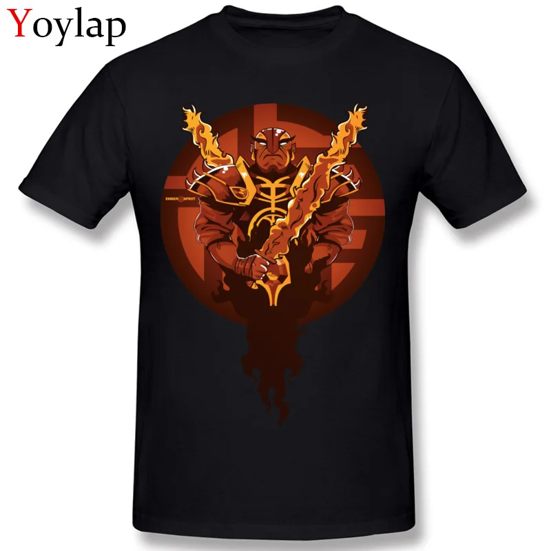Crew Neck Pure Cotton Mens T Shirt Printed Short Sleeve Tops Shirts Special Geek Tee Shirts Xin The Ember Spirit Top Quality black
