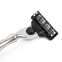 304 нержавеющая сталь Безопасная бритва ручка Мужская Бритвенная кассета бритва чистый металл сменный держатель лезвия бритвы