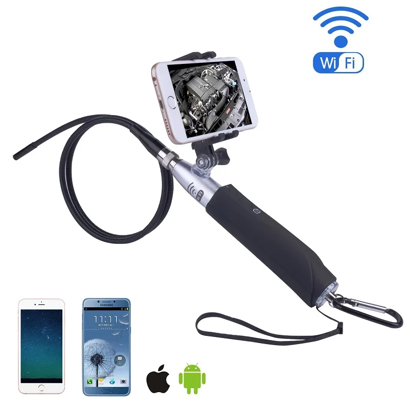 

F110 Handheld WIFI Endoscope 8mm Lens 6LED HD720P Camera 1M Snake Tube wireless Borescope Waterproof Android IOS USB endoscopio