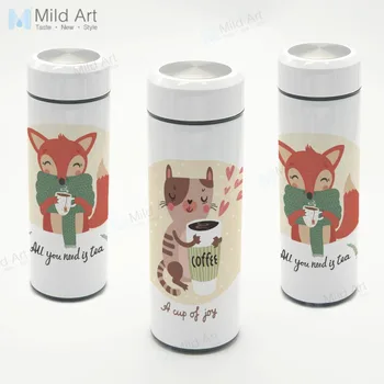 

Personalized Cute Animal Fox Cat Travel Mug Stainless Steel Thermal Vacuum Cup Office Coffee Water Drink Bottle 350ml Kids Gift