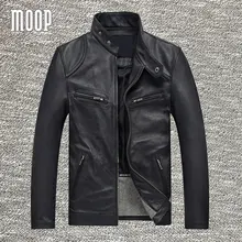 Black genuine leather coats 100%cowskin jacket real leather motorcycle jackets plus size manteau homme veste cuir homme LT307