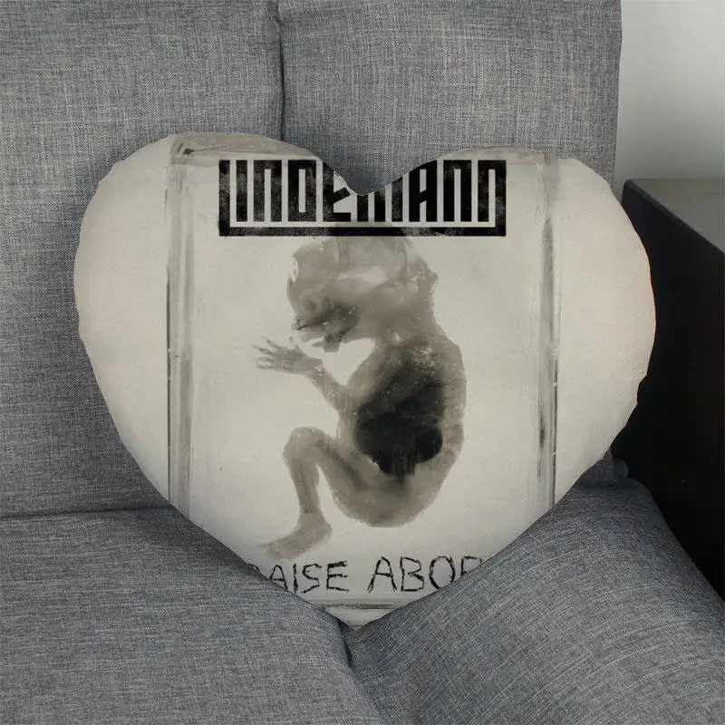 

Custom Till Lindemann Heart Shape Pillow Cover Custom Zipper Pillowcase Cover Wedding Home Office Decorative 1pcs custom