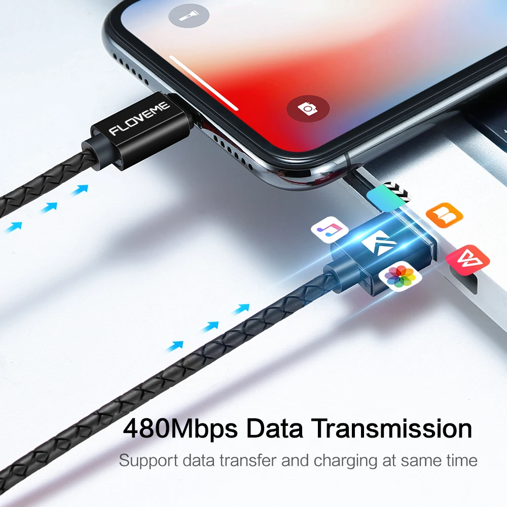FLOVEME 3A كابل مغناطيسي المصغّر USB نوع C كابل ل فون 1 M شحن سريع USB C الهاتف المغناطيس شاحن سامسونج Xiaomi كابو